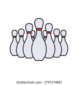 bowling vector. pin bowling icon. bowling ball vector illustration.