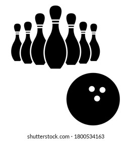 bowling vector. pin bowling icon. bowling ball vector illustration.