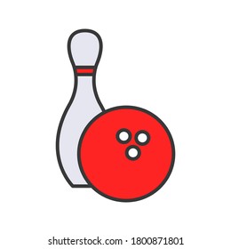 bowling vector. pin bowling icon. bowling ball vector illustration.