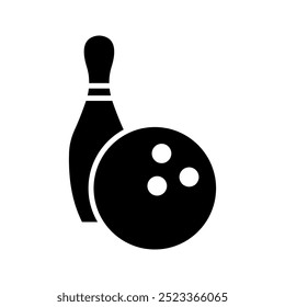 vetor de boliche. pin ícone de boliche cor editável