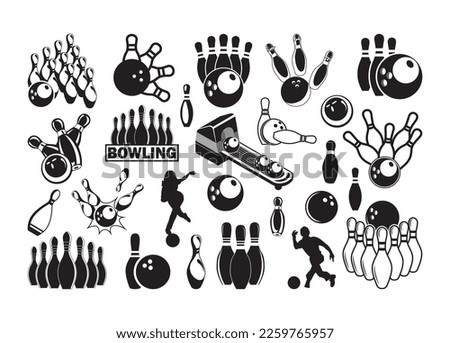 Bowling vector For Print, Bowling  Clipart, Bowling vector Illustration