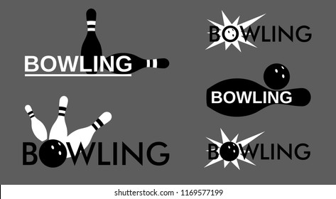 Bowling. Vector set. Logos.