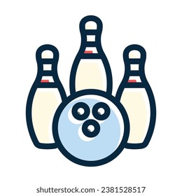 Bowling Vector Thick Line Filled Dark Colors Icons For Personal And Commercial Use.
