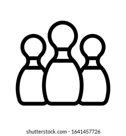 bowling vector thin line icon 