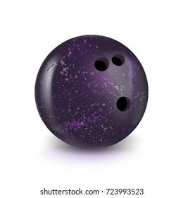 bowling violet ball isolated on white with gradient