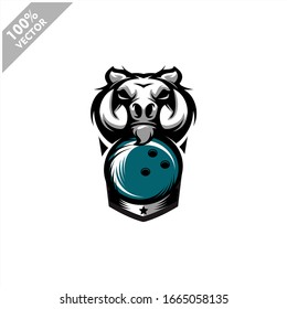 Bowling Warthog Wild Boar team logo design. Scalable and editable vector.