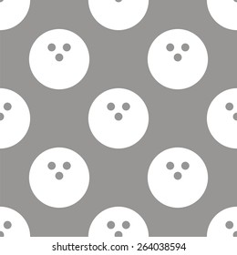 Bowling white and black seamless pattern for web design. Vector symbol