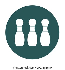 Bowling white glyph with color background vector icon which can easily modify or edit 