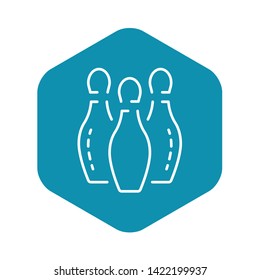 Bowling white pins icon. Outline bowling white pins vector icon for web design isolated on white background