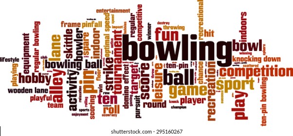 Bowling word cloud concept. Vector illustration