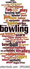 Bowling word cloud concept. Vector illustration