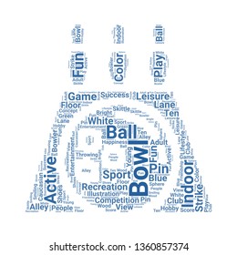 bowling word cloud. tag cloud about bowling.