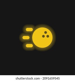 Bowling yellow glowing neon icon