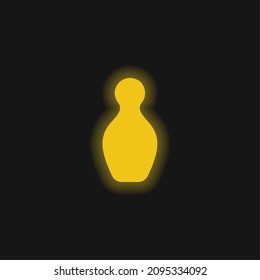 Bowling yellow glowing neon icon