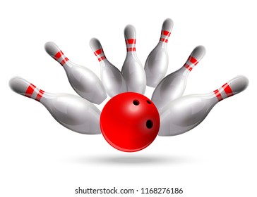 Bowling On White Background Stock Vector (Royalty Free) 1070636726 ...