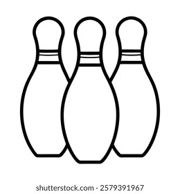 bowling-pins of a line art vector