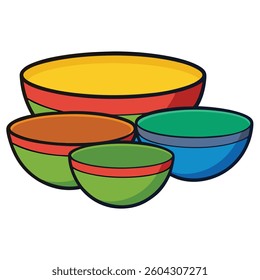 Bowls flat illustration white background