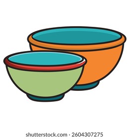 Bowls flat illustration white background