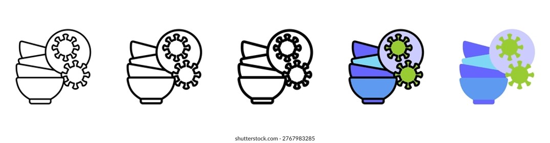 Bowls Icon With Differences and Colors