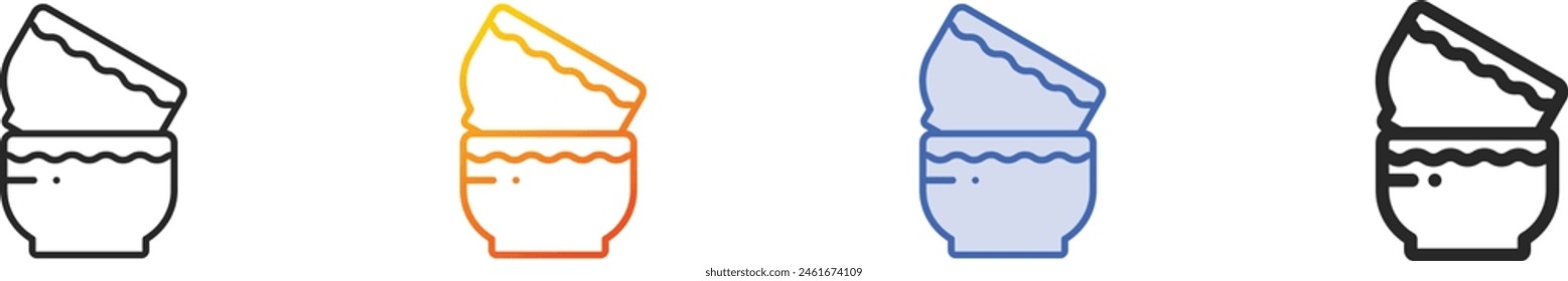 bowls icon.Thin Linear, Gradient, Blue Stroke and bold Style Design Isolated On White Background