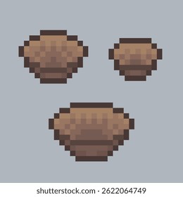 bowls set with different size in pixel art style