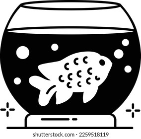 bowl-shaped aquaria concept, fish bowls vector icon design, Pet and Vet symbol, Animal Shelter sign, critter stock illustration 