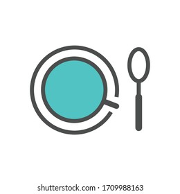 bowl,spoon icon vector illustration flat 
