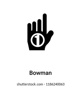 Bowman icon vector isolated on white background, logo concept of Bowman sign on transparent background, filled black symbol
