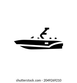 bowrider boat glyph icon vector. bowrider boat sign. isolated contour symbol black illustration svg