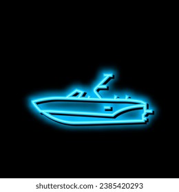 bowrider boat neon light sign vector. bowrider boat illustration svg