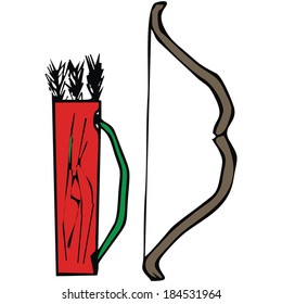 bows, arrows, archery, gun, vector illustration