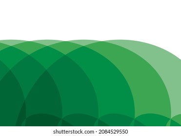 
Se doblan fondo en tonos verdes sobre fondo blanco. Plantilla con arcos verdes