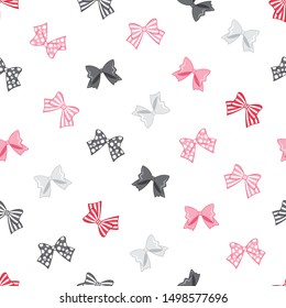 Bows background. Polka dot bows,Striped bows and 
Swallowtail bow.