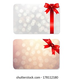 Bows And Blank Gift Tags, With Gradient Mesh, Vector Illustration