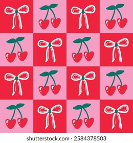 Bows Cherry Pattern Cherry Background