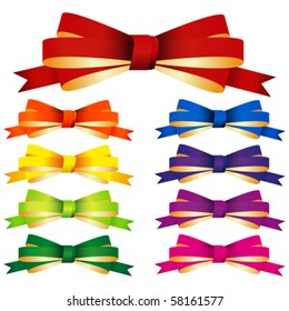 Bows collection isolated on white background