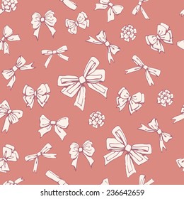 Bows cute seamless pattern.