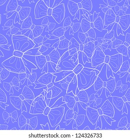 Bows on blue background, seamless pattern