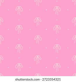Lazos en patrón transparente rosa. Fondo caprichoso de la coqueta, impresión, diseño de embalaje, Fondo de pantalla
