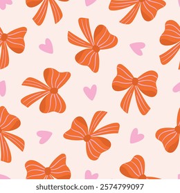 Bows Pattern Coquette Bows Background Valentines Bows Seamless Pattern