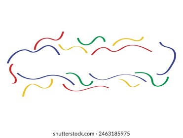 Bows and ribbons in blue, red, yellow, green, pink and purple.