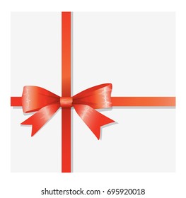 Bows and ribbons on white background. Holiday decoration for cards and gifts.