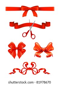 Bows and ribbons, vector set