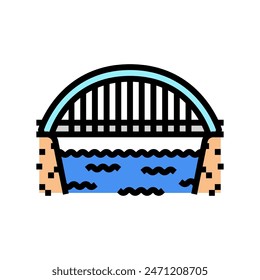 bowstring bridge color icon vector. bowstring bridge sign. isolated symbol illustration