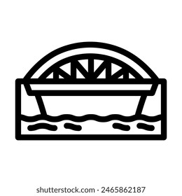 bowstring bridge line icon vector. bowstring bridge sign. isolated contour symbol black illustration