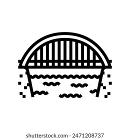 bowstring bridge line icon vector. bowstring bridge sign. isolated contour symbol black illustration