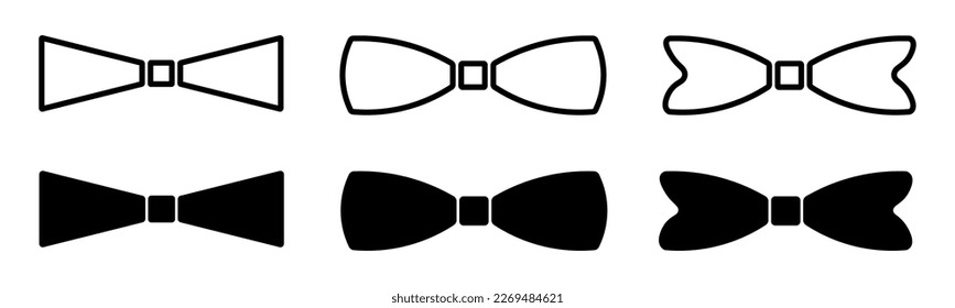 Bowtie of black icon on background. Vintage necktie, design for any purposes.