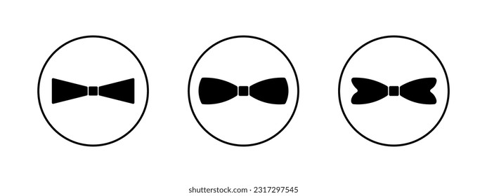 Bowtie of black vector icon. Vintage necktie, design for any purposes.
