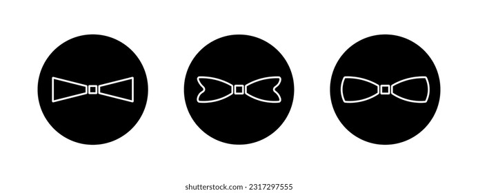 Bowtie of black vector icon. Vintage necktie, design for any purposes.