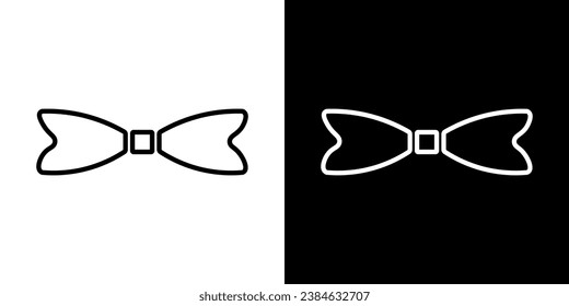 Bowtie of black vector icon. Vintage necktie, design for any purposes.